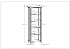 Acadian 5 Shelf Bookcase