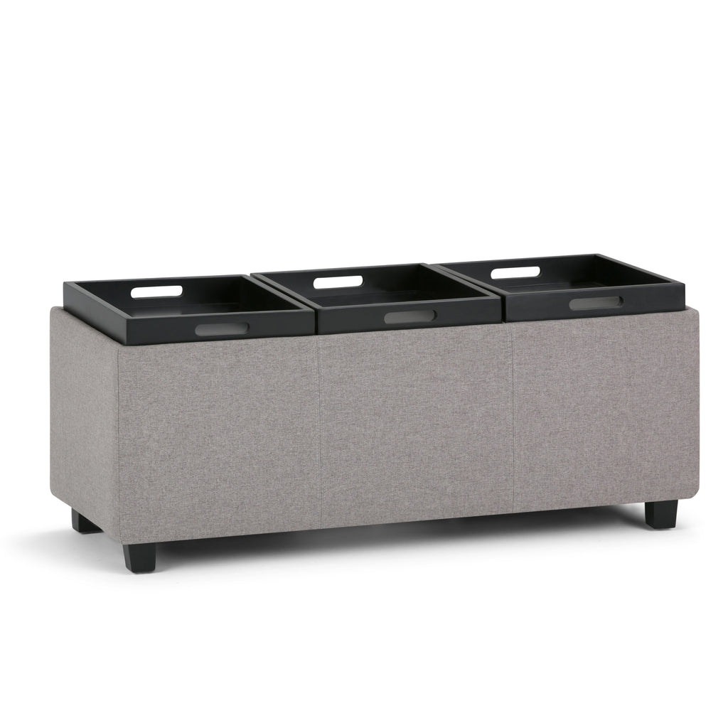 Avalon 42 Inch Wide Storage Ottoman in Cloud