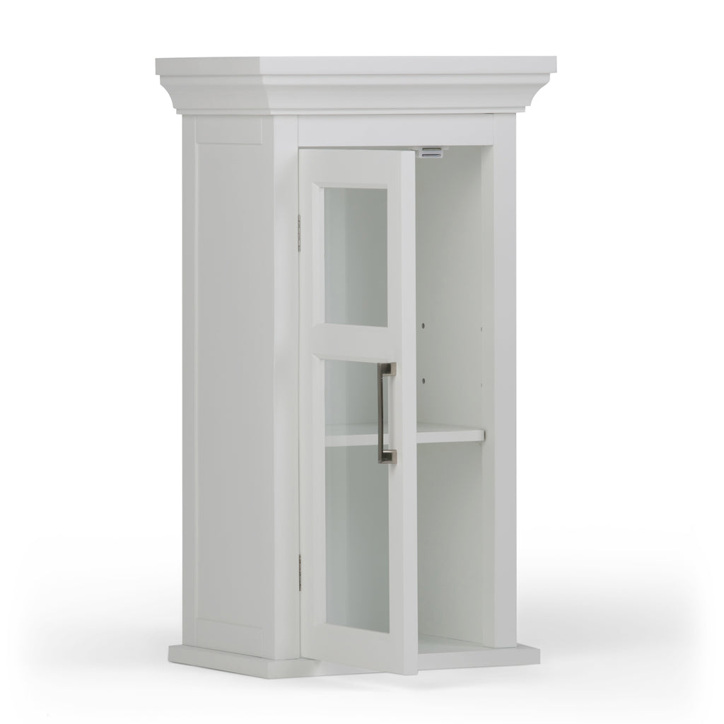 Avington 15 Inch Wide Solid Wood Single Door Wall Cabinet in Pure