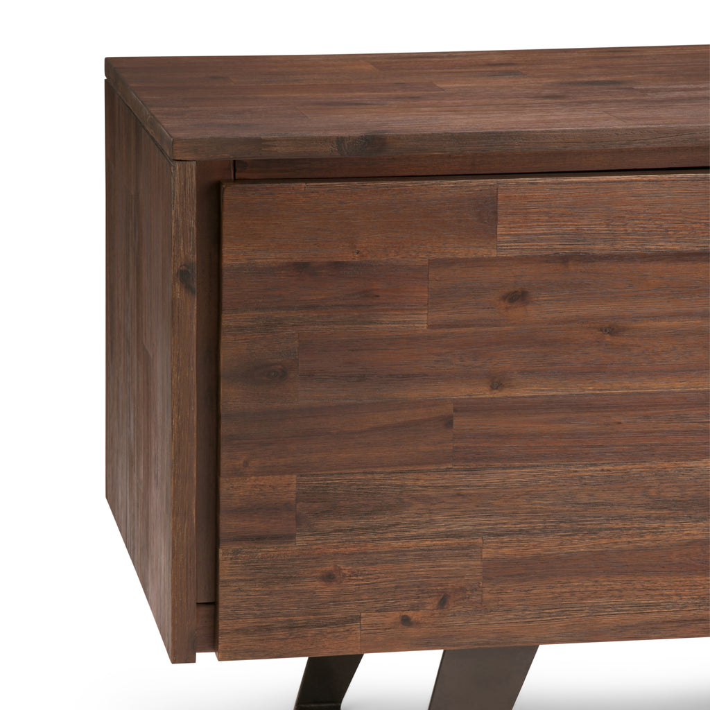 Lowry 63 Inch Wide Solid Wood TV Stand in Distressed