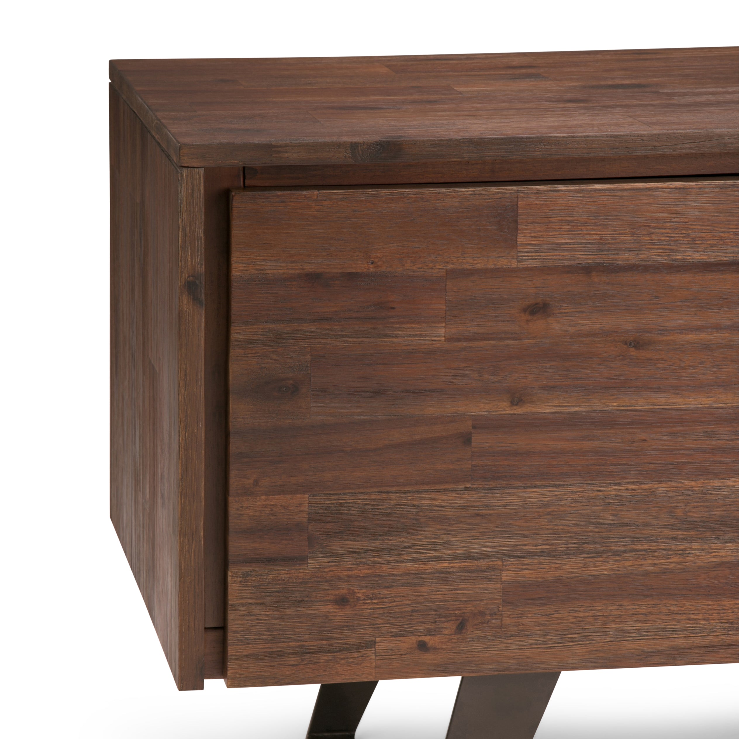 Lowry 63 Inch Wide Solid Wood TV Stand in Distressed