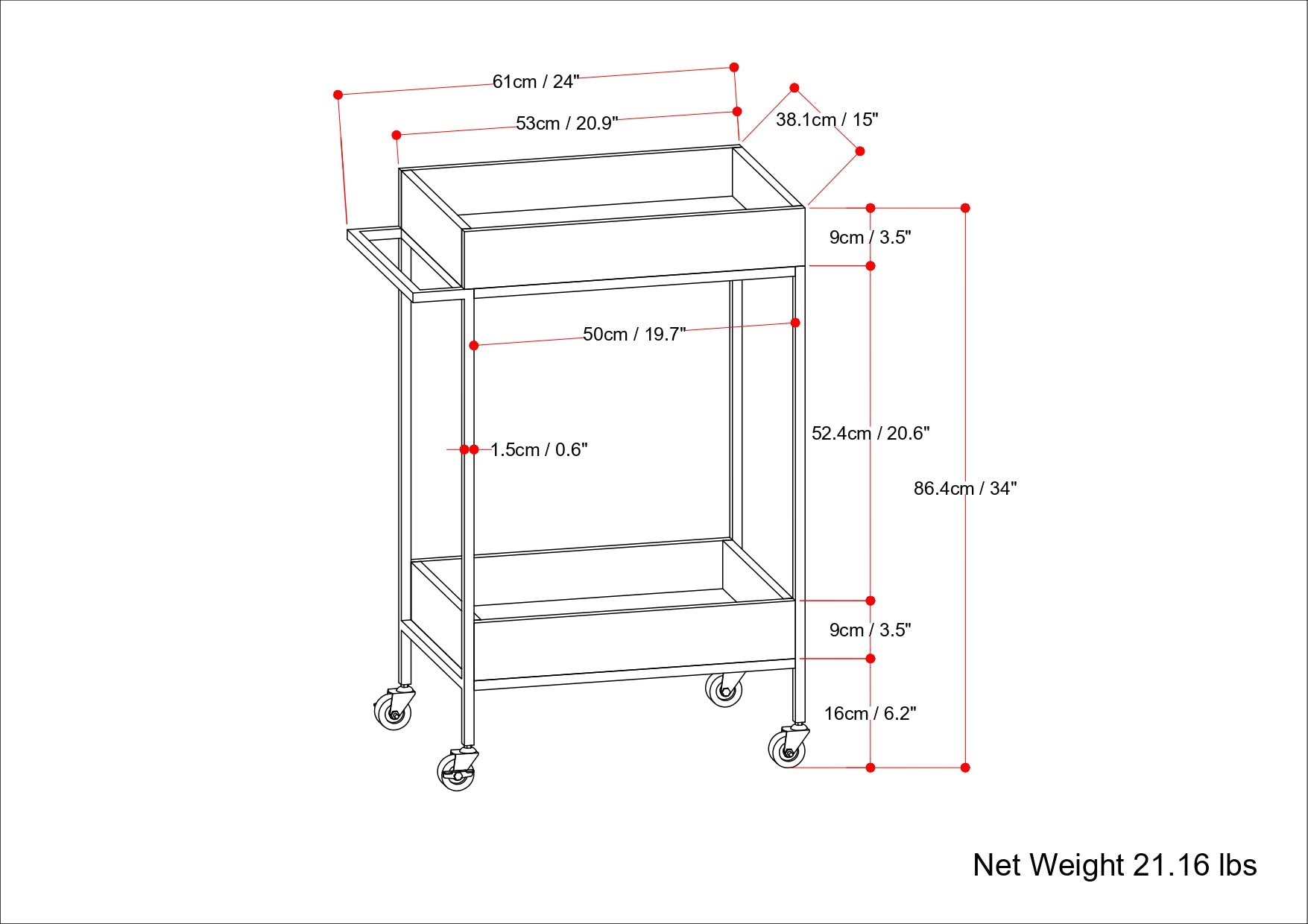 Simons 24" Bar Cart