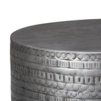 Johnsen 15 Inch Wide Tribal Pattern Metal Accent Table
