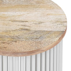 Demy Accent Table in Natural/White