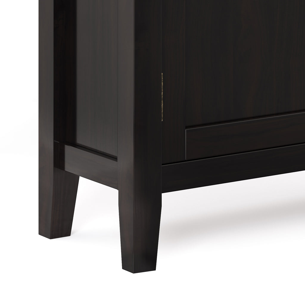 Redmond 32 Inch Wide Solid Wood Low Storage Cabinet in Hickory
