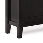 Redmond 32 Inch Wide Solid Wood Low Storage Cabinet in Hickory