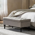 Storage Ottoman Bench with Solid Wood Legs