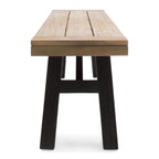 Outdoor Bench with Slat Panel Design and Acacia Wood Frame
