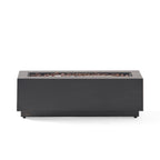 48" Outdoor 50,000 BTU Rectangular Iron Propane Fire Pit, Dark