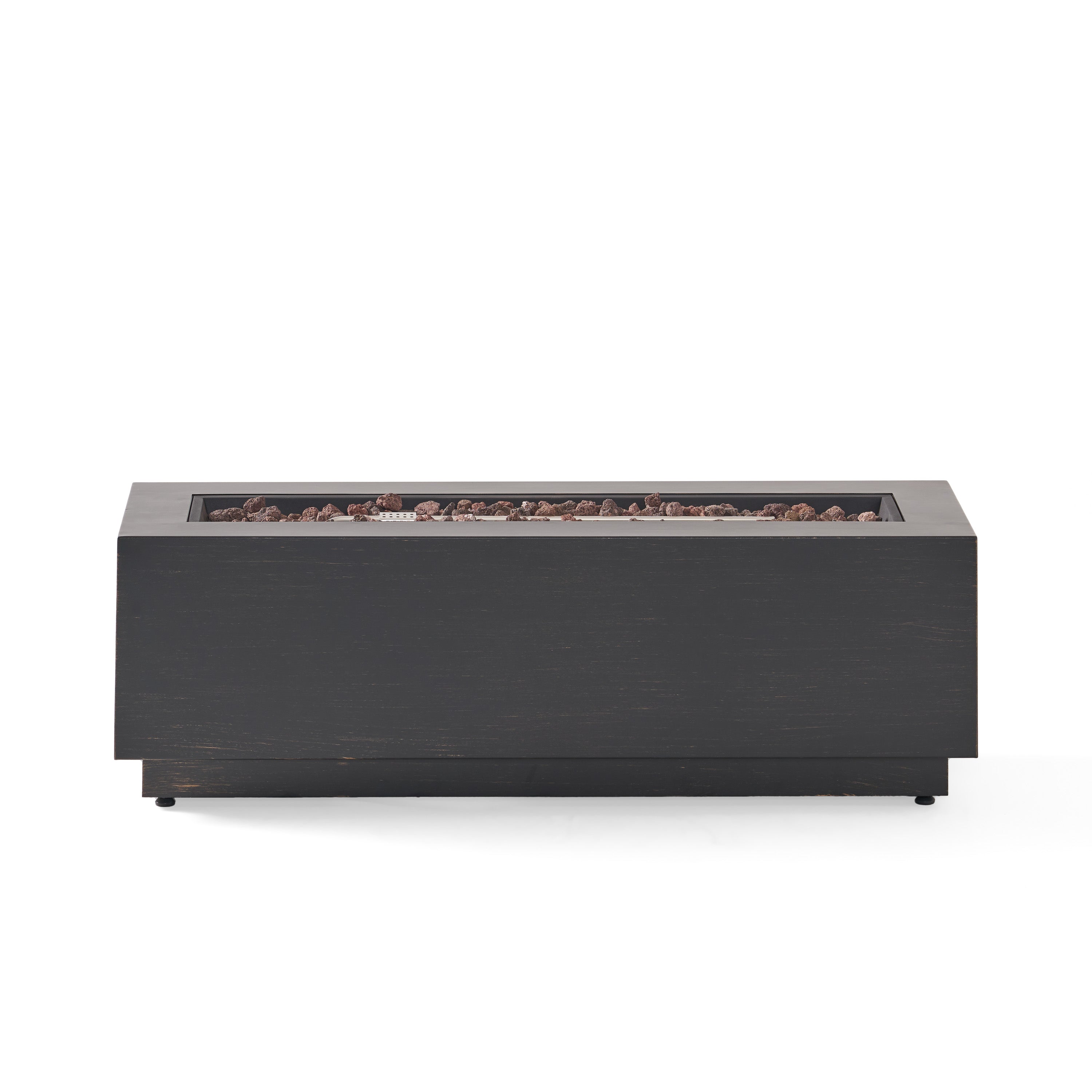 48" Outdoor 50,000 BTU Rectangular Iron Propane Fire Pit, Dark