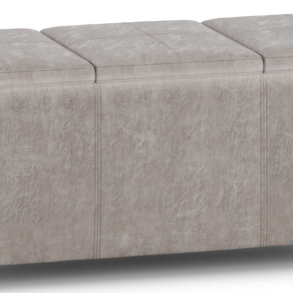 Avalon 42 Inch Wide Storage Ottoman in Distressed