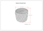 Edgeley 18 Inch Wide Round Pouf in Classic