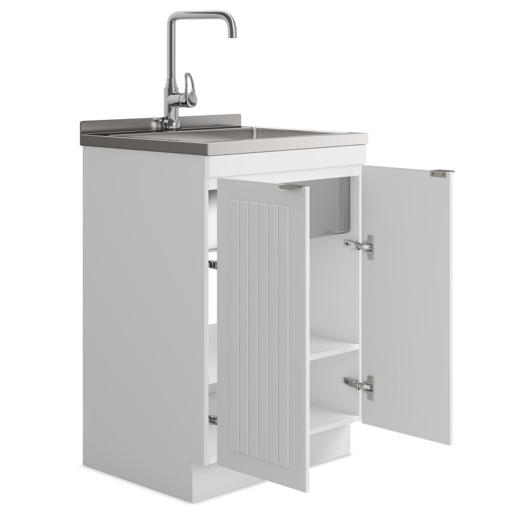Murphy 24" Laundry Cabinet with Faucet and Stainless Steel Sink