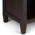 Carlton 24 Inch Wide Solid Wood Bedside Table in Brunette