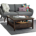 Warm Shaker 36 Inch Wide Solid Wood Square Coffee Table