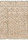 Rice Dusty Sage Fringed Jute Carpet
