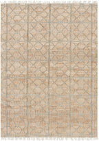 Rice Dusty Sage Fringed Jute Carpet