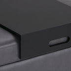 Oregon 42 Inch Wide Storage Ottoman Bench with Tray in Stone