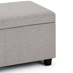 Avalon 48 Inch Wide Storage Ottoman Bench in Cloud