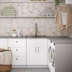 Modern Wide Shaker - 24" Laundry Cabinet with Faucet and Stainless Steel Sink