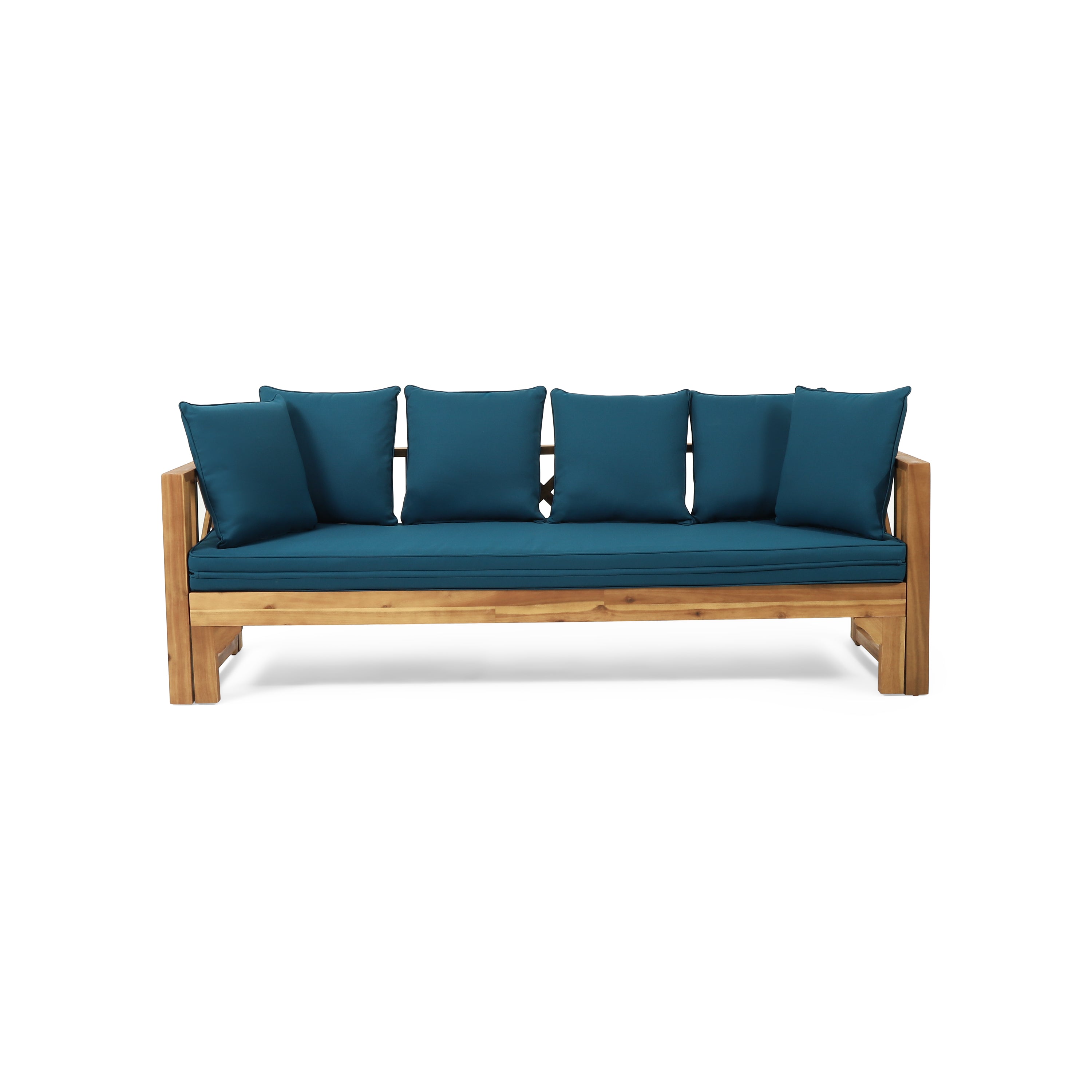 Outdoor Extendable Acacia Wood 3 Seater Sofa