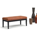 Lacey - Tufted Ottoman Bench - Distressed Saddle