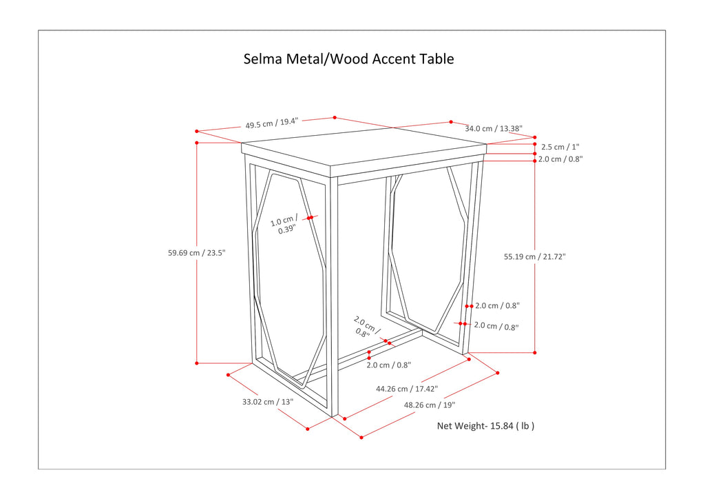 Selma Metal and Wood Accent Table