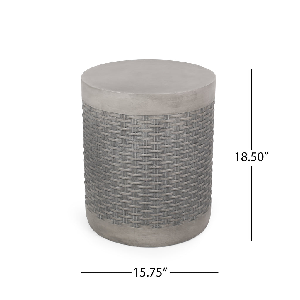Outdoor Lightweight Round Concrete Side Table