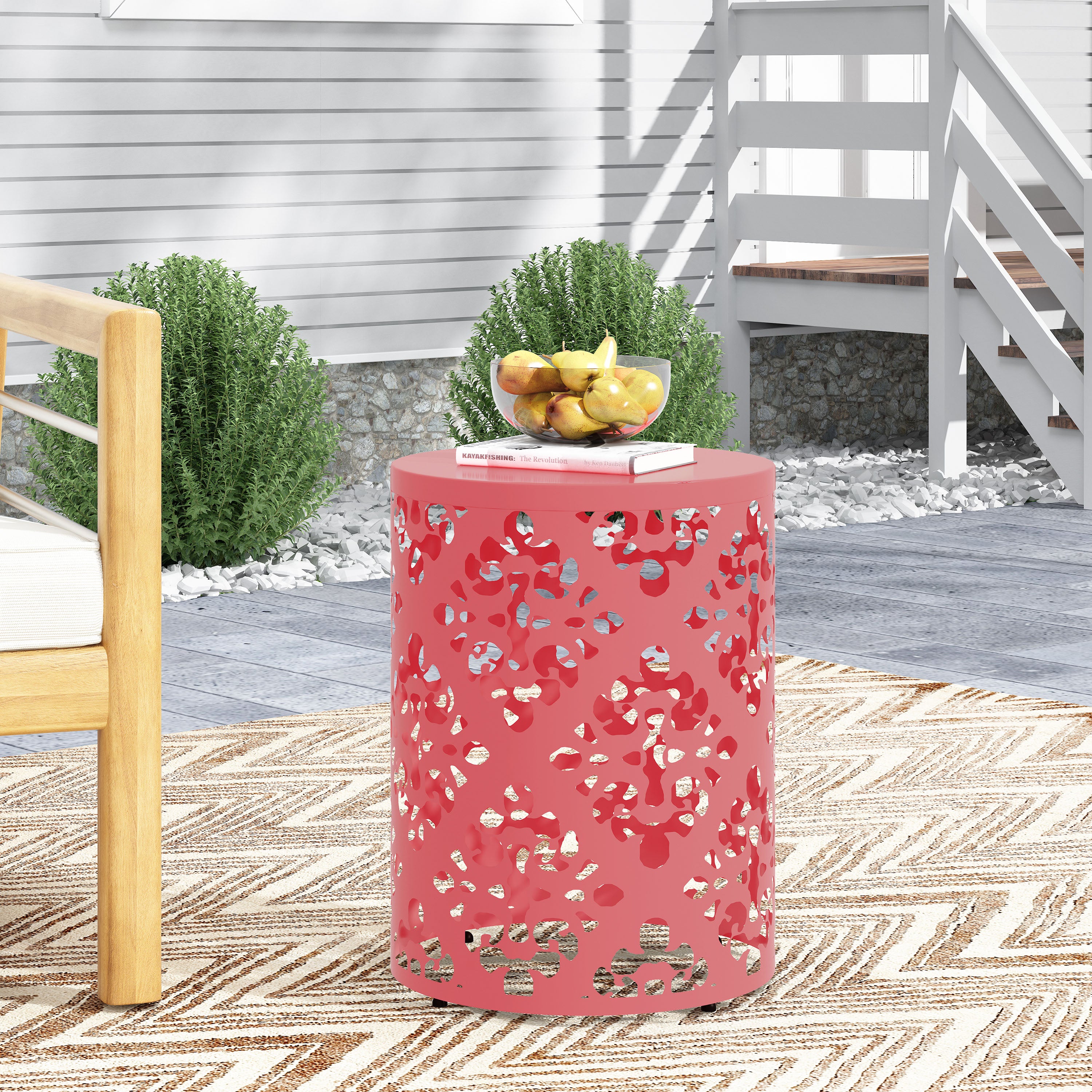 Outdoor Metal End Table - Large