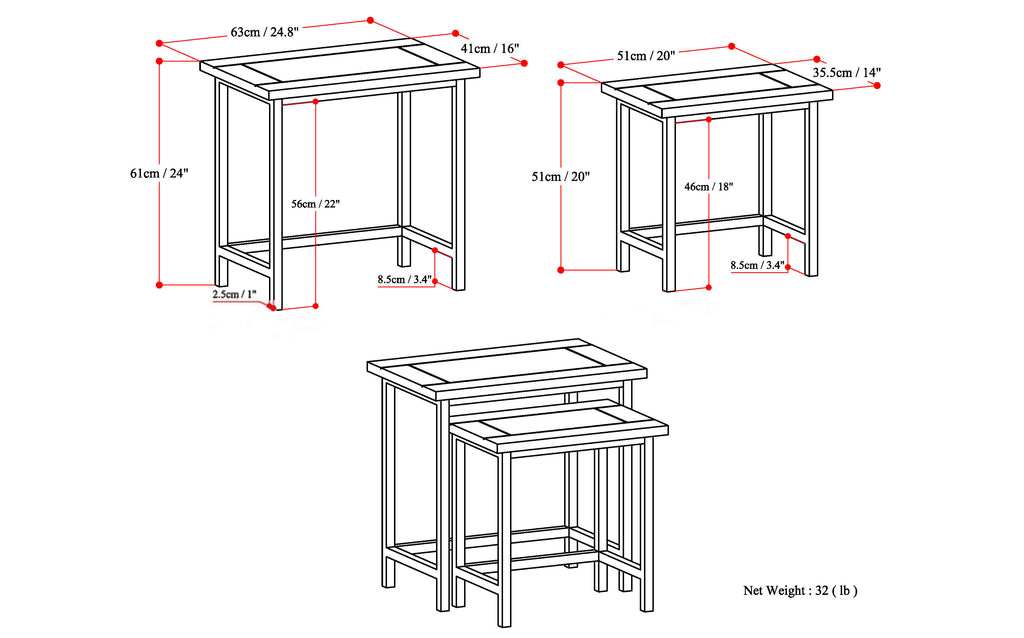 Skyler - 2 Pc Nesting Side Table - Dark