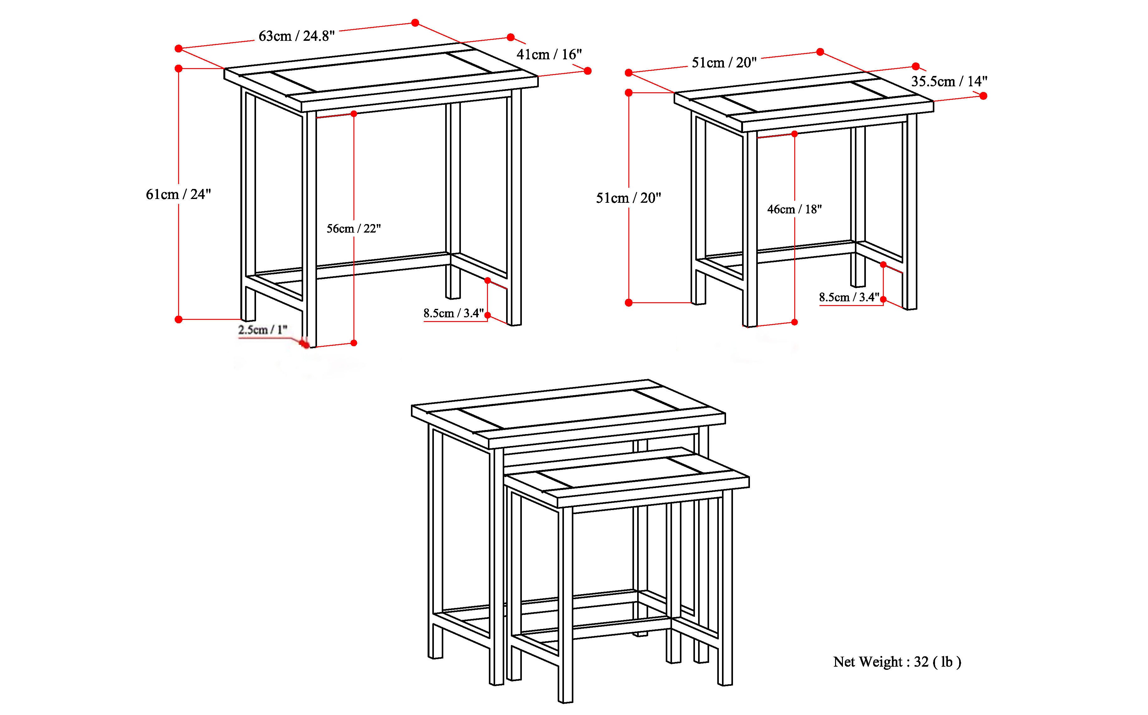 Skyler - 2 Pc Nesting Side Table - Dark