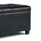 Sienna 33 Inch Wide Storage Ottoman Bench