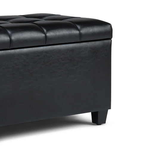 Sienna 33 Inch Wide Storage Ottoman Bench