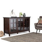 Acadian 62 Inch Wide Solid Wood Storage Cabinet in Brunette