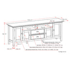 Redmond 72 Inch Wide Solid Wood TV Stand in Rustic
