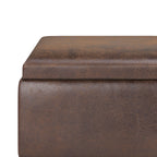 Owen 34-Inch Wide Tray Top Small Coffee Table Storage Ottoman