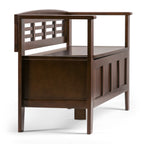 Adams 48 Inch Wide Solid Wood Entryway Storage Bench in Rustic Medium