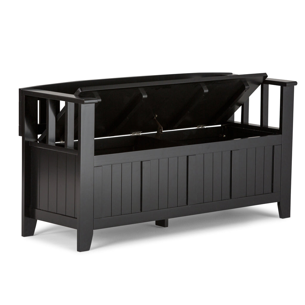 Acadian 48 Inch Wide Solid Wood Entryway Storage Bench