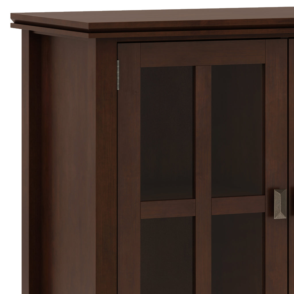 Artisan 66 Inch Wide Solid Wood Wide 4 Door Storage Cabinet in Russet