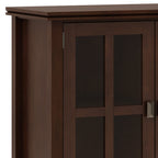 Artisan 66 Inch Wide Solid Wood Wide 4 Door Storage Cabinet in Russet