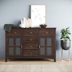 Artisan Solid Wood Sideboard Buffet in Dark Chestnut