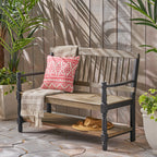 Patio Bench with Built-In Shelf