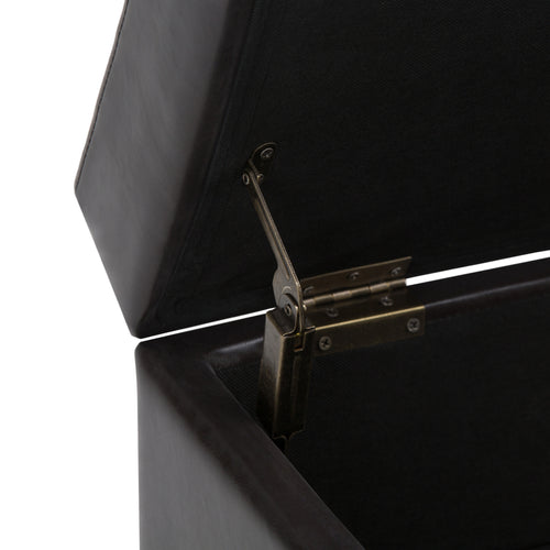 Oregon 42 Inch Wide Storage Ottoman Bench with Tray in Tanners
