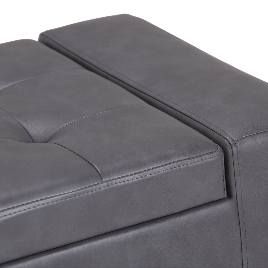 Laredo Large Storage Ottoman - Stone