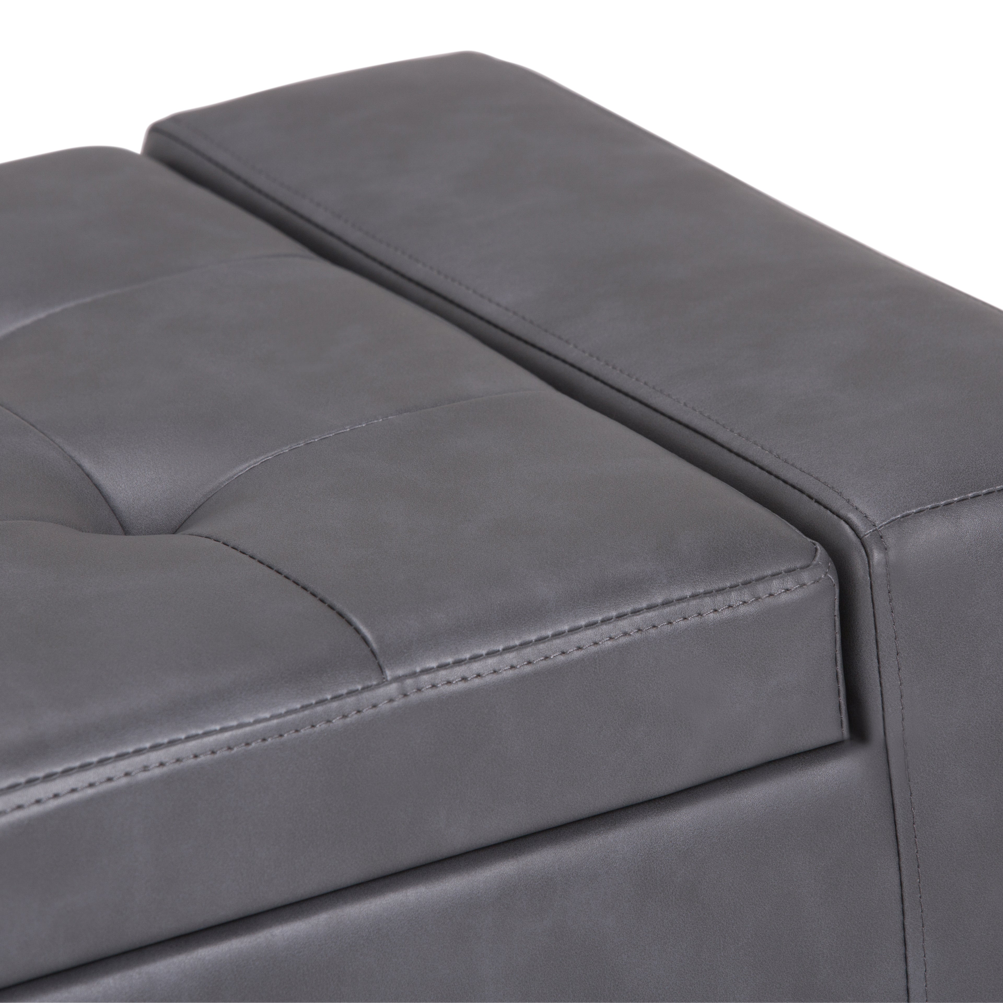 Laredo Large Storage Ottoman - Stone
