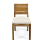 Outdoor Armless Dining Chair with Cushions (Set of 2)