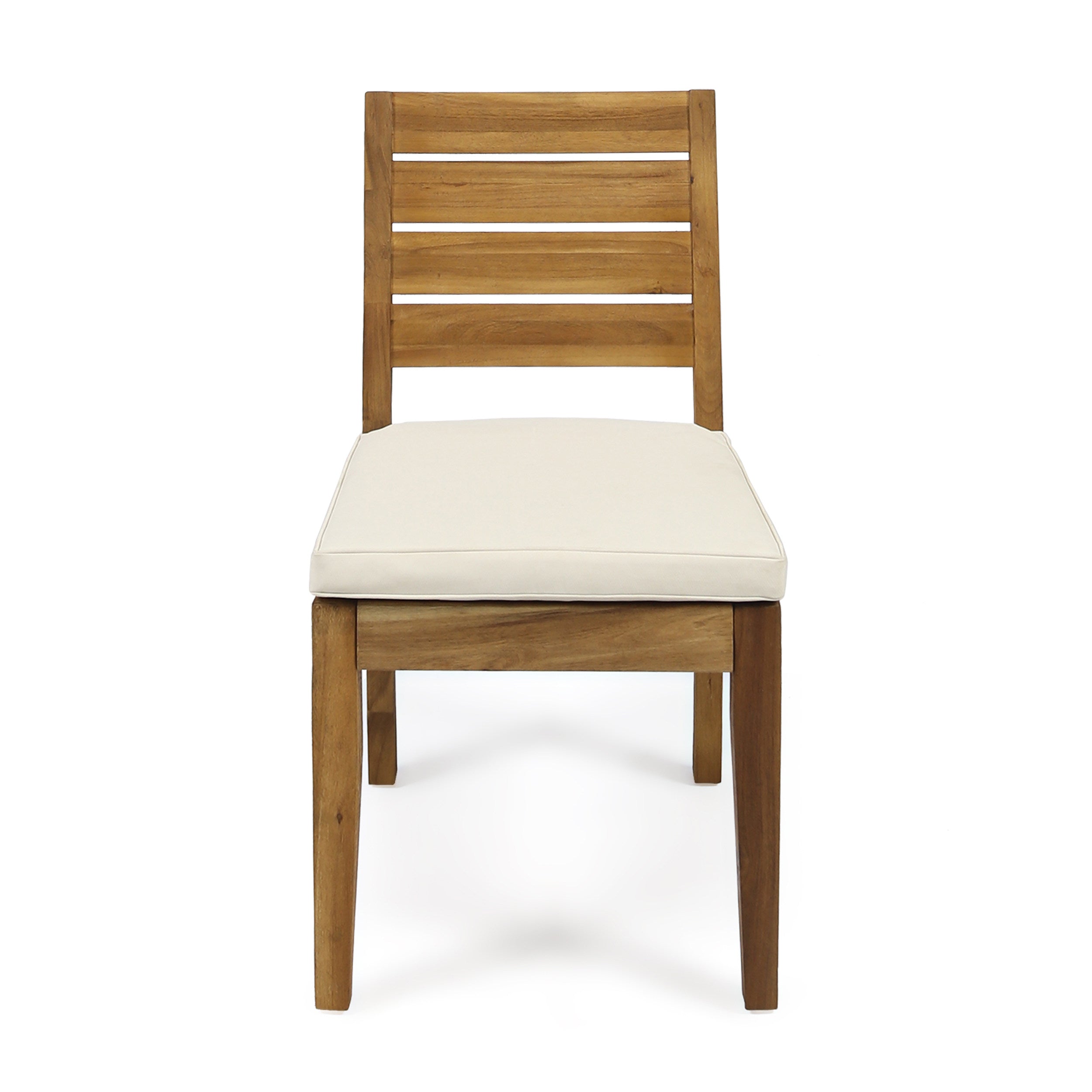 Outdoor Armless Dining Chair with Cushions (Set of 2)