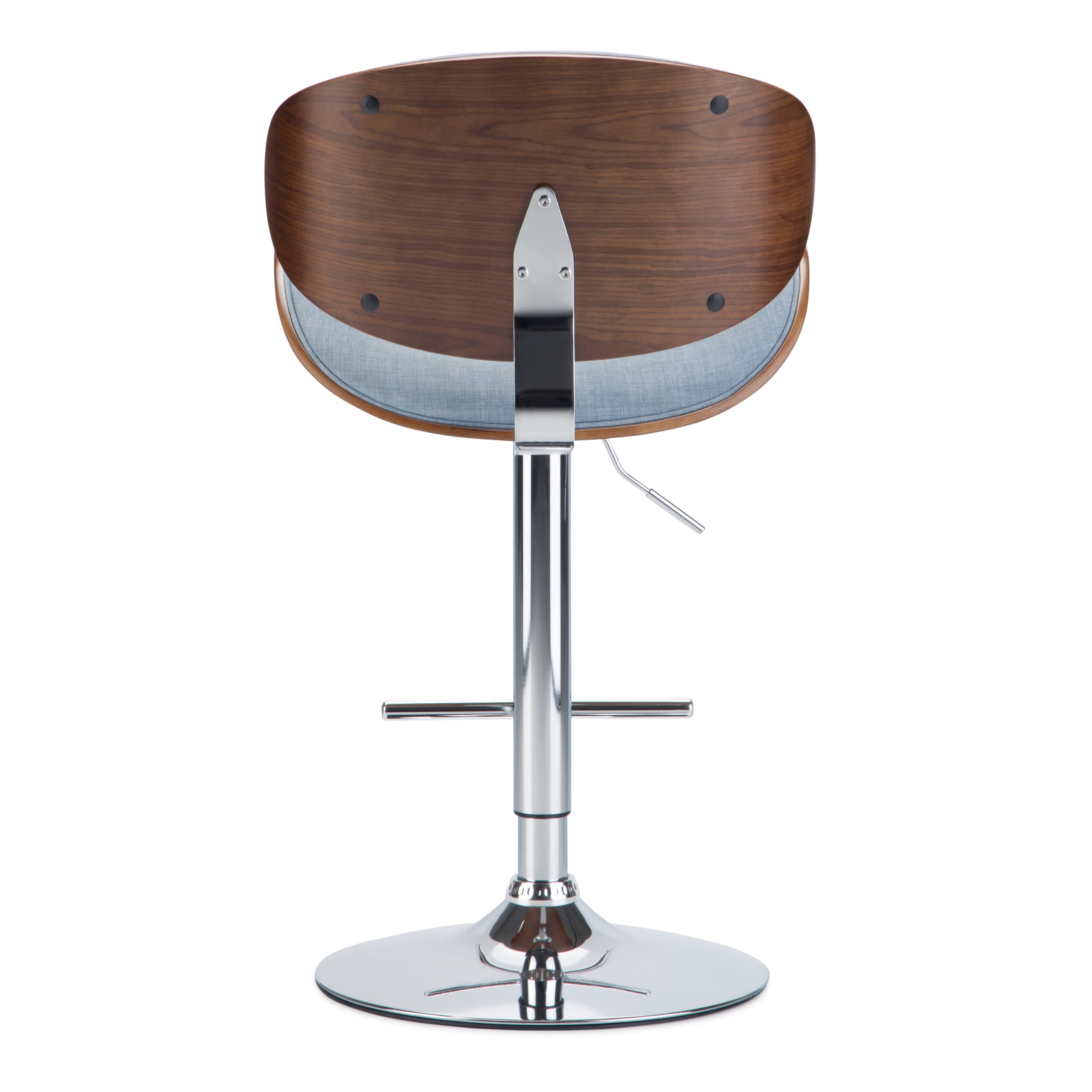 Marana 37–45 Inch Seat Height Bentwood Adjustable Swivel Bar Stool in Denim