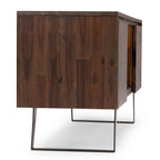 Lowry 63 Inch Wide Solid Wood TV Stand in Distressed