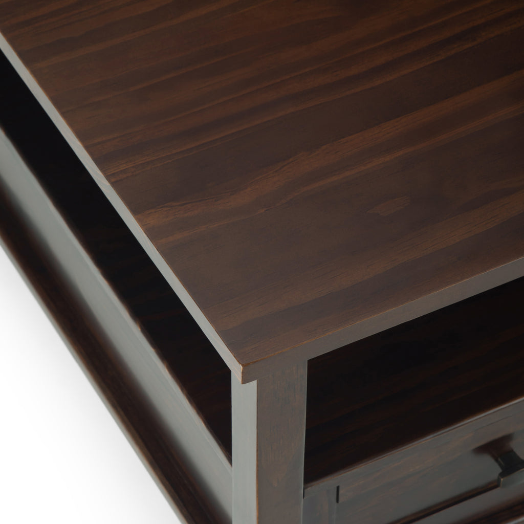 Warm Shaker 36 Inch Wide Solid Wood Square Coffee Table